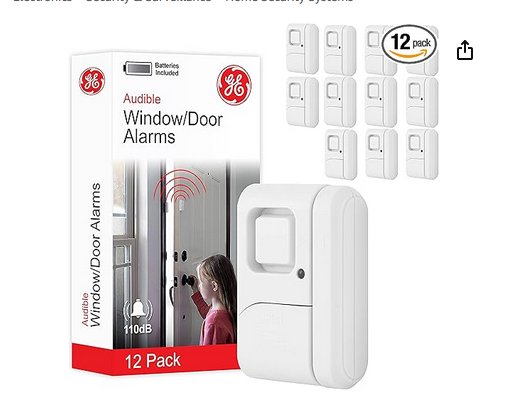 GE Personal Security Window and Door Alarm Image on Amazon