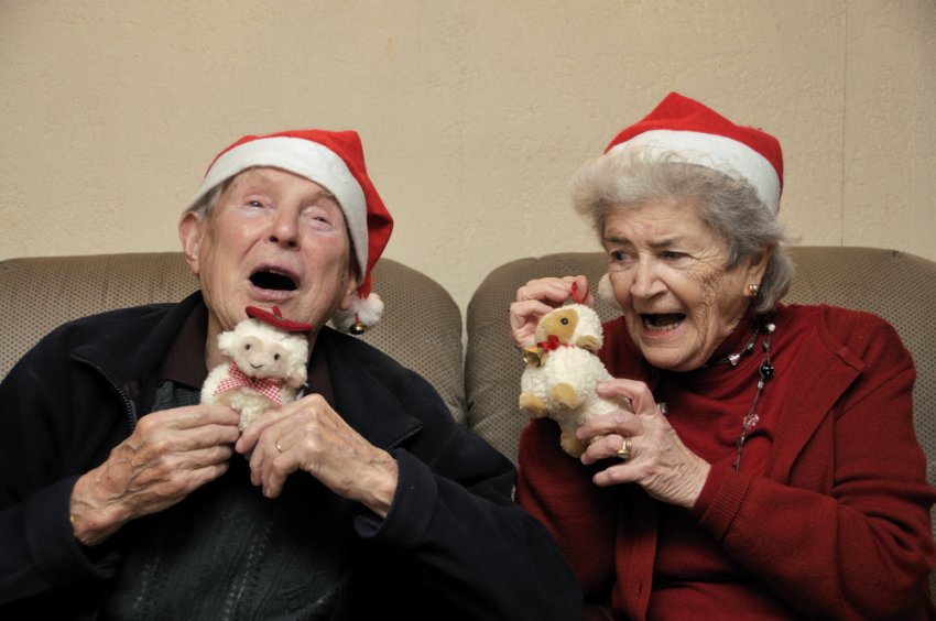 elderly couple christmas