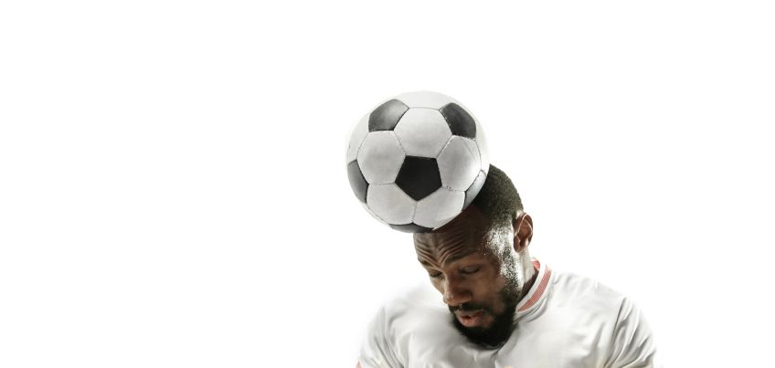 man soccer ball heading 