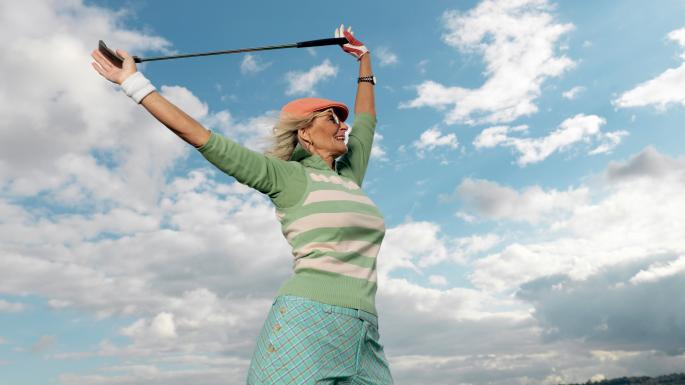 older woman golf player retirement